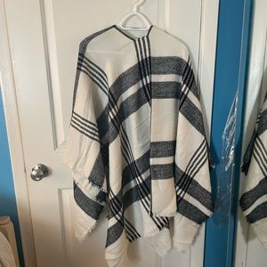 Black and white poncho